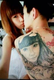 personal couple portrait back tattoo pictures