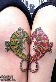 patró de tatuatge de parella de sargantana de braç
