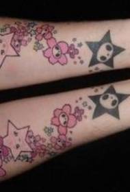ruku slatki par pentagram tetovaža uzorak