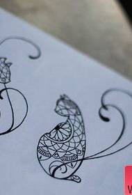 Tattoo Show picture recommend a van Gogh cat tattoo manuscript pattern