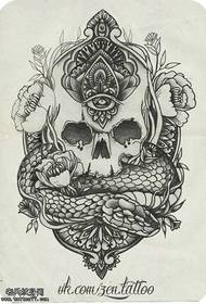 skull peony flower god eye tattoo manuscript works