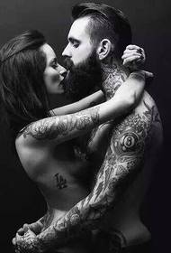 fashion hot European and American couples totem tattoos
