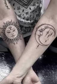 Tatuajes de sol e lúa: par de tatuajes de sol e lúa para parellas de lúa de sol