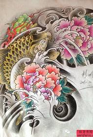 traditional lotus fish tattoo works