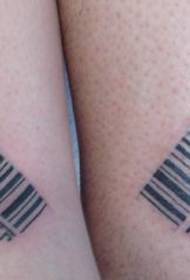noha čárový kód pár tetování vzor