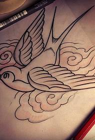uzorak rukopisa tetovaža lastavica