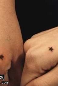 finger couple star tattoo pattern