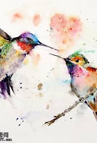 رنگ ورهائڻ وارو hummingbird ٹٽائو تصوير ٽتوٽ سان حصيداري ڪئي وئي آهي