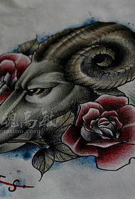 antilopes rožu tetovējuma raksts
