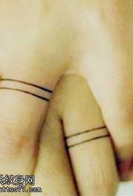 finger Ring simple line love tattoo pattern