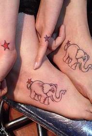 нога слон зірка пара татуювання візерунок