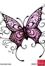 la tienda de tatuajes más popular recomendó un patrón manuscrito de tatuaje de mariposa de colores