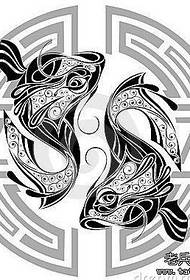 Tattoo show bar recommended a Tai Chi Pisces tattoo pattern