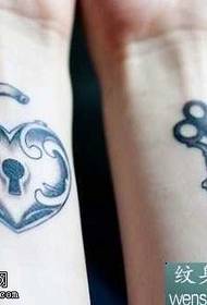 couple key lock tattoo pattern