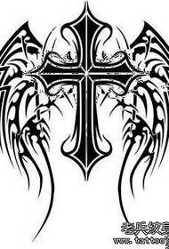 cross wings tattoo pattern