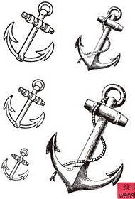 Sketch anchor tattoo pattern