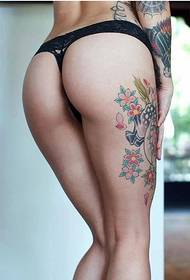 beautiful Buttocks side personality stylish and beautiful small flower pattern