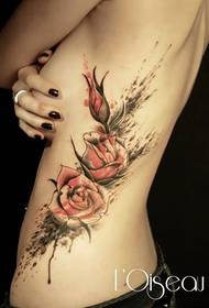 beautiful rose tattoo picture on girl