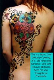 kyakkyawa baya rabin hoto na tattoo tattoo yana aiki don jin daɗin hoton