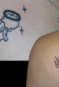 couple angel tattoo pattern