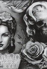 horror skull beauty tattoo pattern