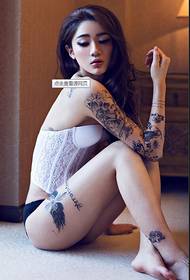beautiful beauty model Wang Xiran sexy tattoo picture picture