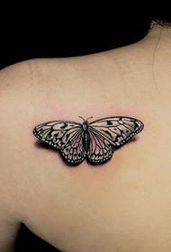 pretty butterfly girl shoulder tattoo