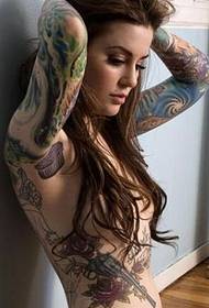 klassisk vakker sexy bikini skjønnhet tatoveringsbilde