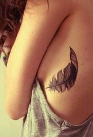 ribs beautiful fashion feather tattoo