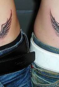 waist love wings couple tattoo pattern