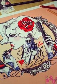 red lips personality beauty tattoo Design manuscript picture