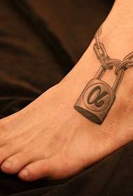 foot couple key lock tattoo pattern picture
