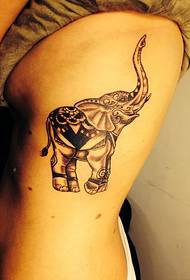 o varietate de model de tatuaj de elefant în stil decorativ feminin