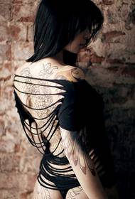 μόδα τάση συντριβή σέξι τατουάζ 118935-ομορφιά φτερά αγγέλου χειρογράφημα τατουάζ μοτίβο