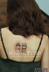 beauty back couple doll tattoo pattern picture