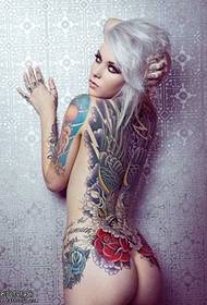 full back tattoo girl tattoo pattern