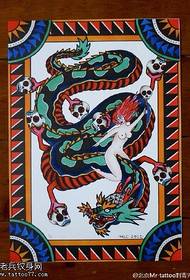 beauty riding a snake snake snake tattoo pattern