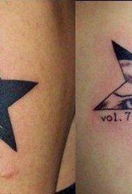 cuplu tatuaj imagine: cuplu totem pentagram tatuaj model de imagine