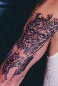 Brako morto temo demono tatuaje ŝablono