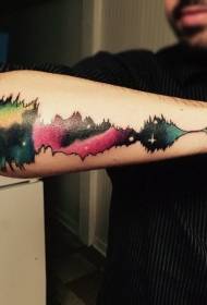 Magnífic patró de tatuatge de braç sonor multicolor