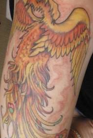 Farverigt Phoenix tatoveringsmønster på armen