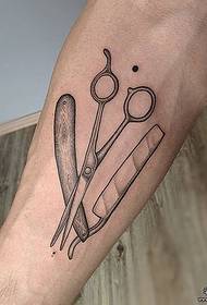 Arm scissors black gray tattoo tattoo pattern