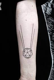 Pequeño brazo geometría bola pequeña línea fresca patrón de tatuaje