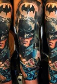 Arm realistiska clown batman tatuering bild