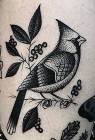 Mali uzorak male svježe ptice biljka tetovaža tetovaža uzorak