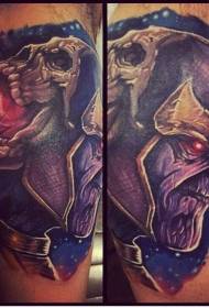 Superior color surprise villain skull tattoo picture