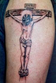 Jesus and letter tattoo pattern on the cross