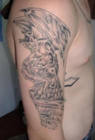 Aarm schwaarze lachende Gargoyle Tattoo Muster