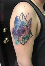 Arm painting skills gradient geometric elements simple personality lines fox tattoo animal pictures