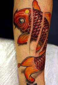 Arm 3D röd realistisk tioarmad bläckfisk tatuering mönster